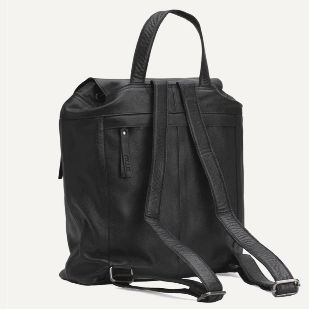 Muud Black Gimo Leather Backpack BNWT - Picture 4 of 13